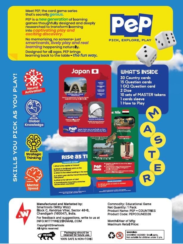 Back of the PEP Countries box showing contents and skills